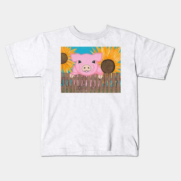 BABY Pig  Art Painting Kids T-Shirt by SartorisArt1